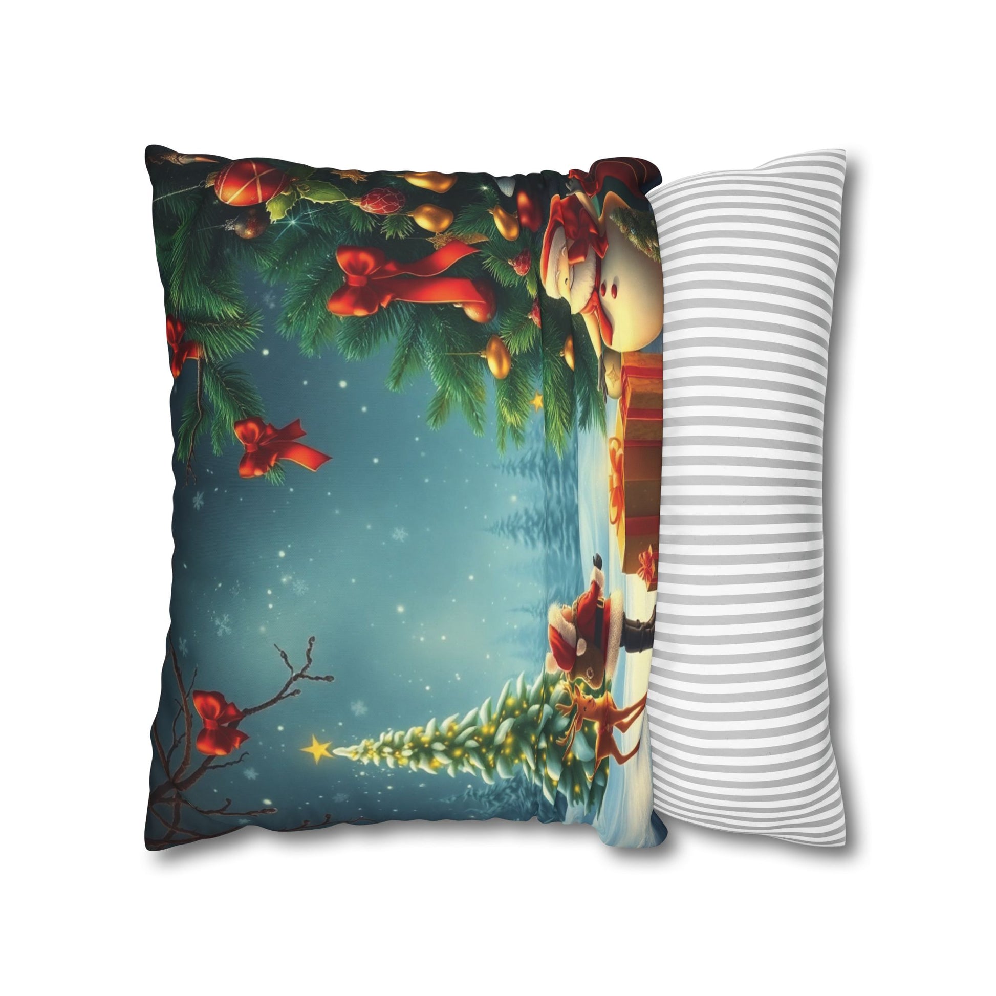Christmas Square Pillowcase, Holiday Cushion Cover, Festive Throw Pillow, Xmas Decor, Home Decor Gift - Homevalley.co.uk