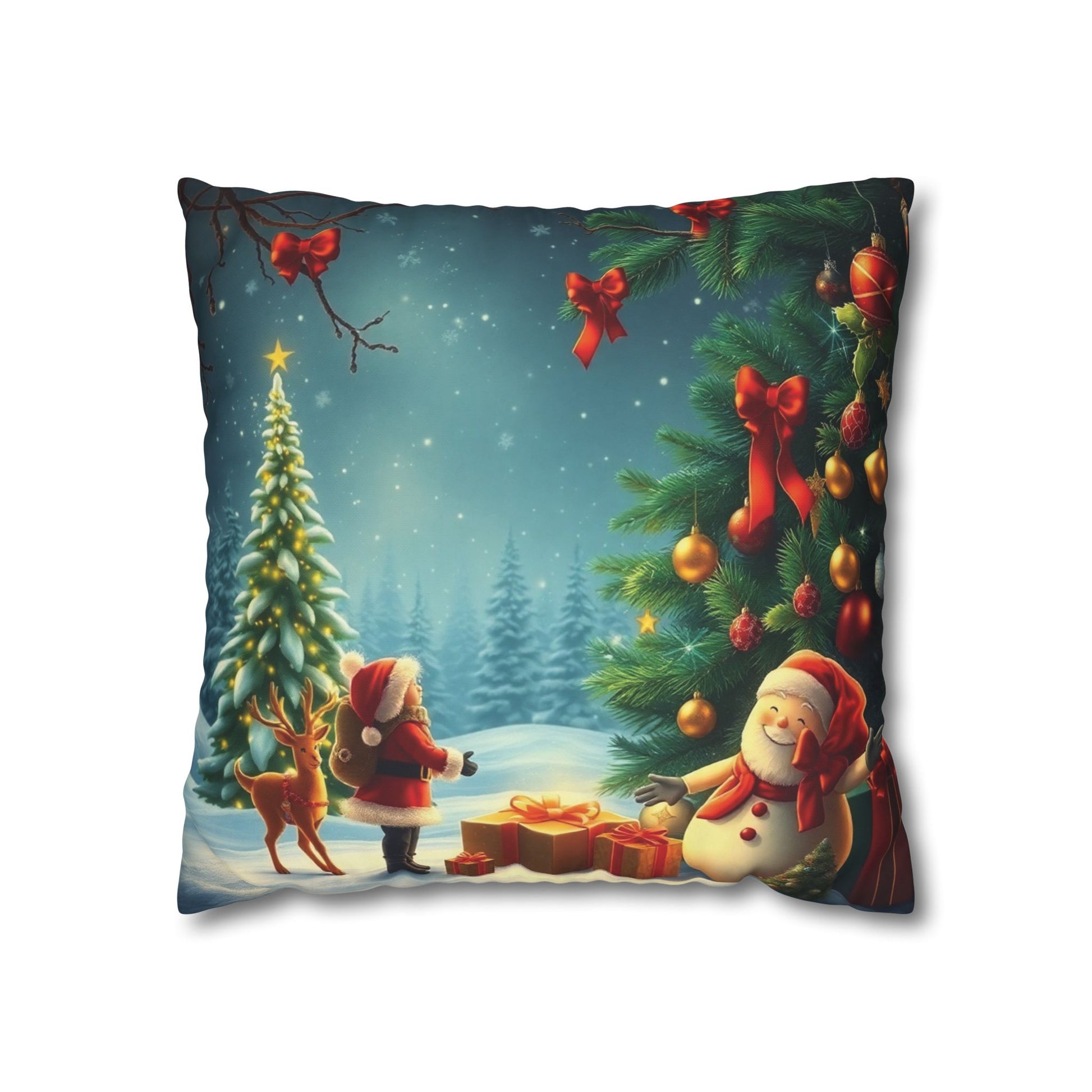 Christmas Square Pillowcase, Holiday Cushion Cover, Festive Throw Pillow, Xmas Decor, Home Decor Gift - Homevalley.co.uk