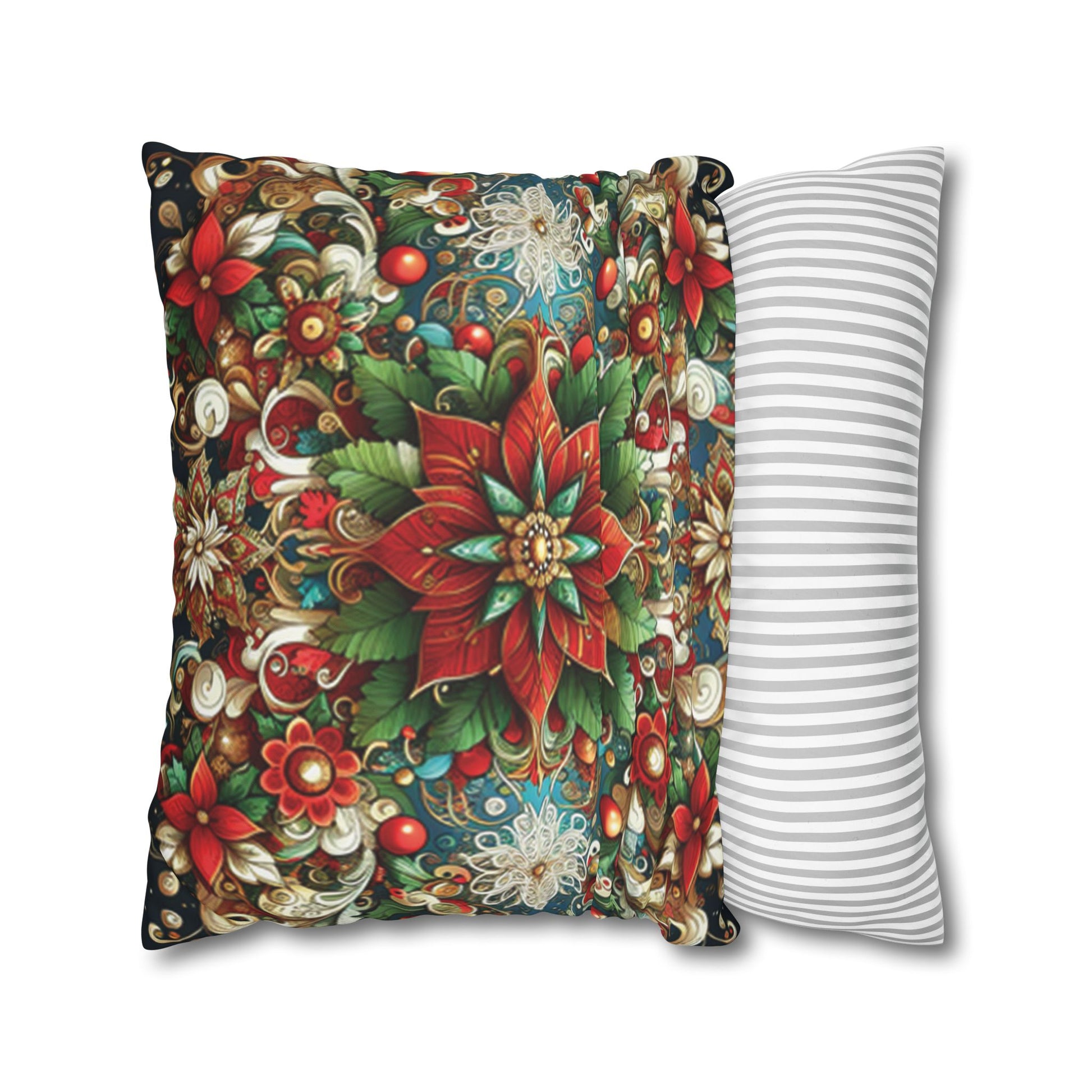 Christmas Square Pillowcase, Holiday Cushion Cover, Festive Throw Pillow, Xmas Decor, Home Decor Gift - Homevalley.co.uk