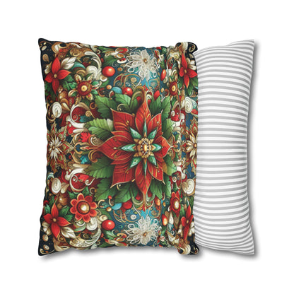 Christmas Square Pillowcase, Holiday Cushion Cover, Festive Throw Pillow, Xmas Decor, Home Decor Gift - Homevalley.co.uk