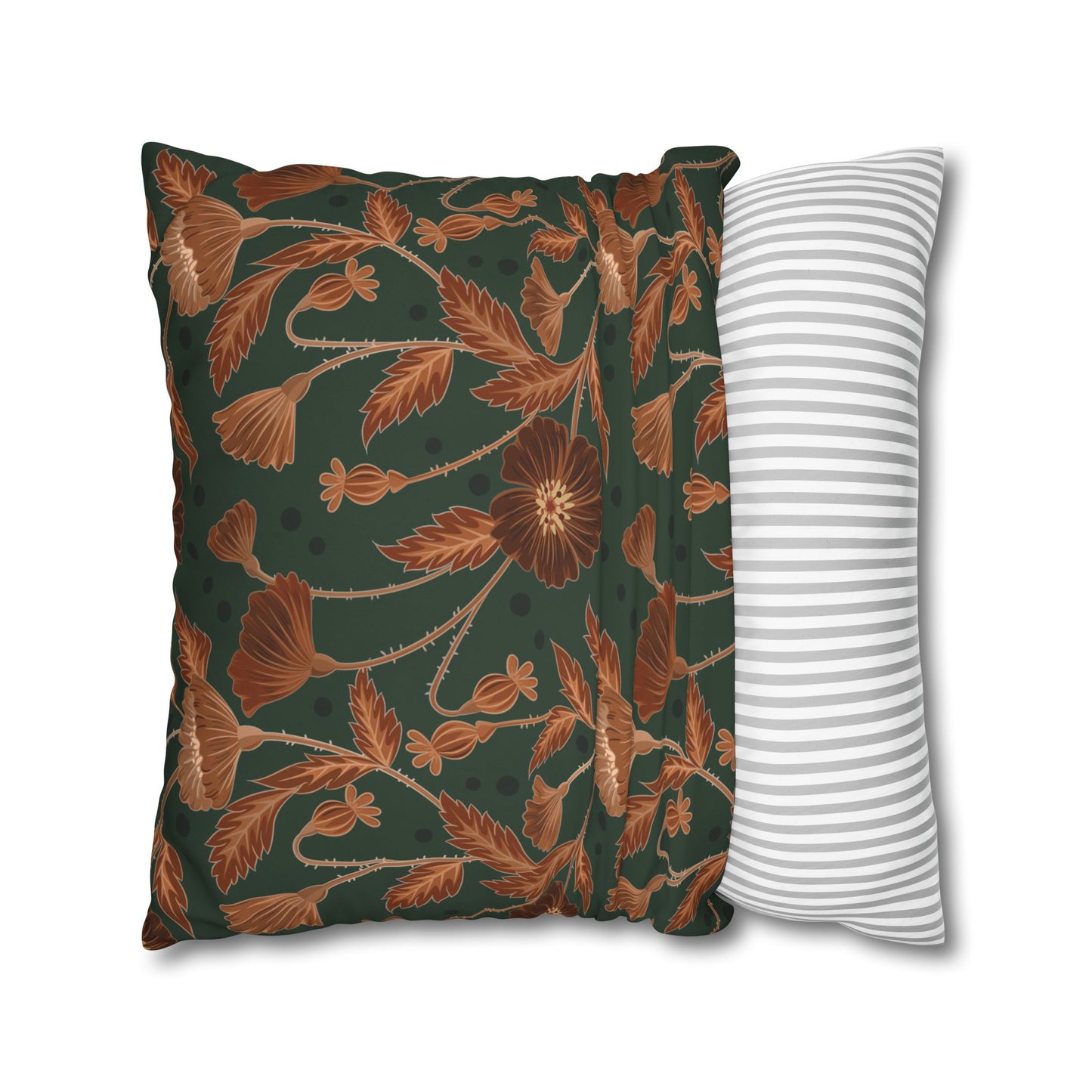 Seamise Cat Cushion Cover, Flowers Cushion Cover, Floral Pillow, Botanical Pillow, Animal Lovers - Homevalley.co.uk