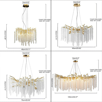 Crystal Chandelier Raindrop Hanging Pendant Lighting Fixture - Homevalley.co.uk