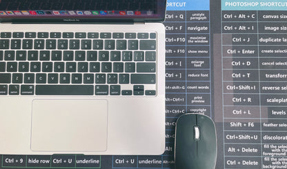 Large Mouse Pad With Shortcuts For Photoshop Office Linux Python Java script Financial Analysis - Homevalley.co.uk