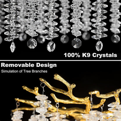 Crystal Chandelier Raindrop Hanging Pendant Lighting Fixture - Homevalley.co.uk