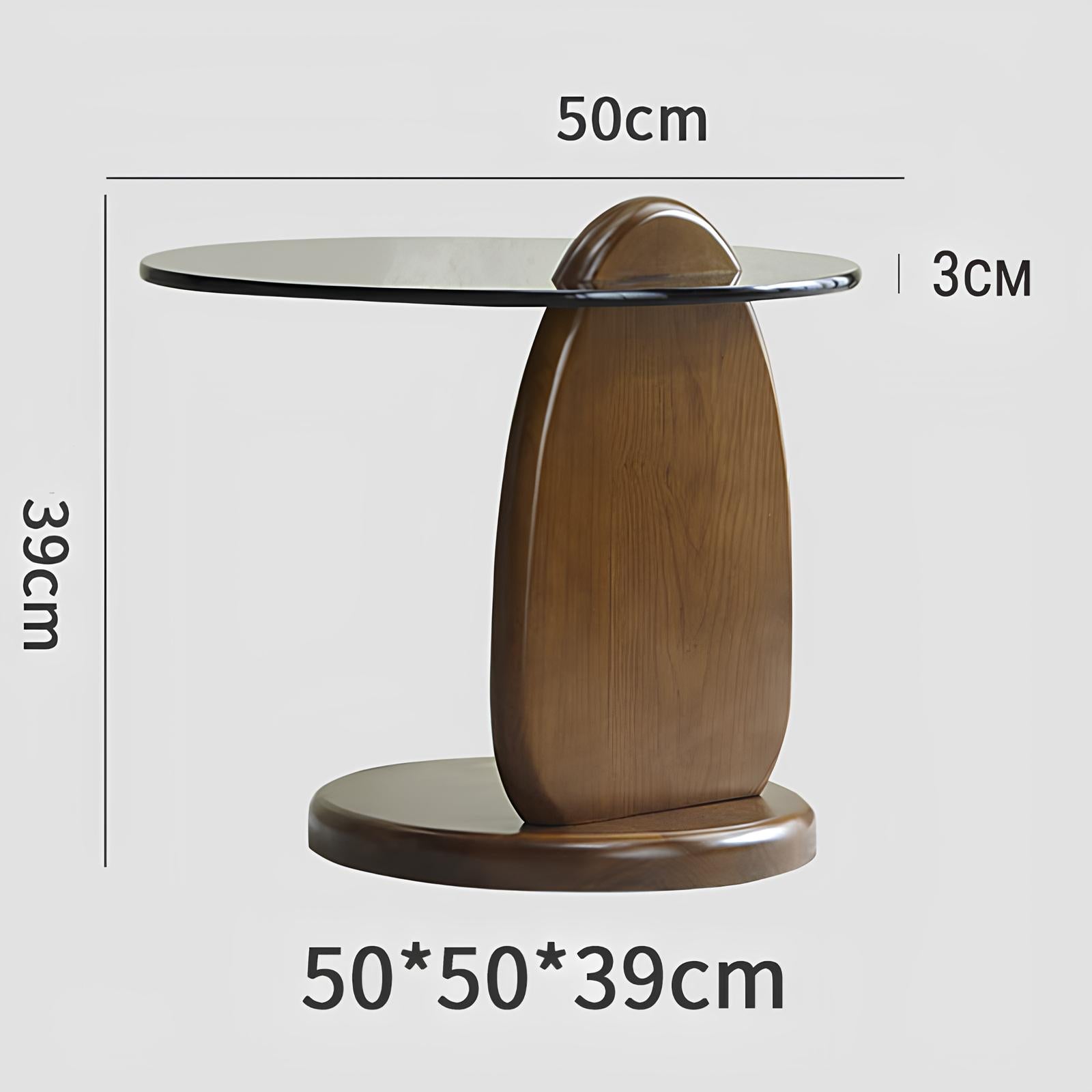 Minimalist Style Black Tempered Glass Round Coffee Table - Homevalley.co.uk