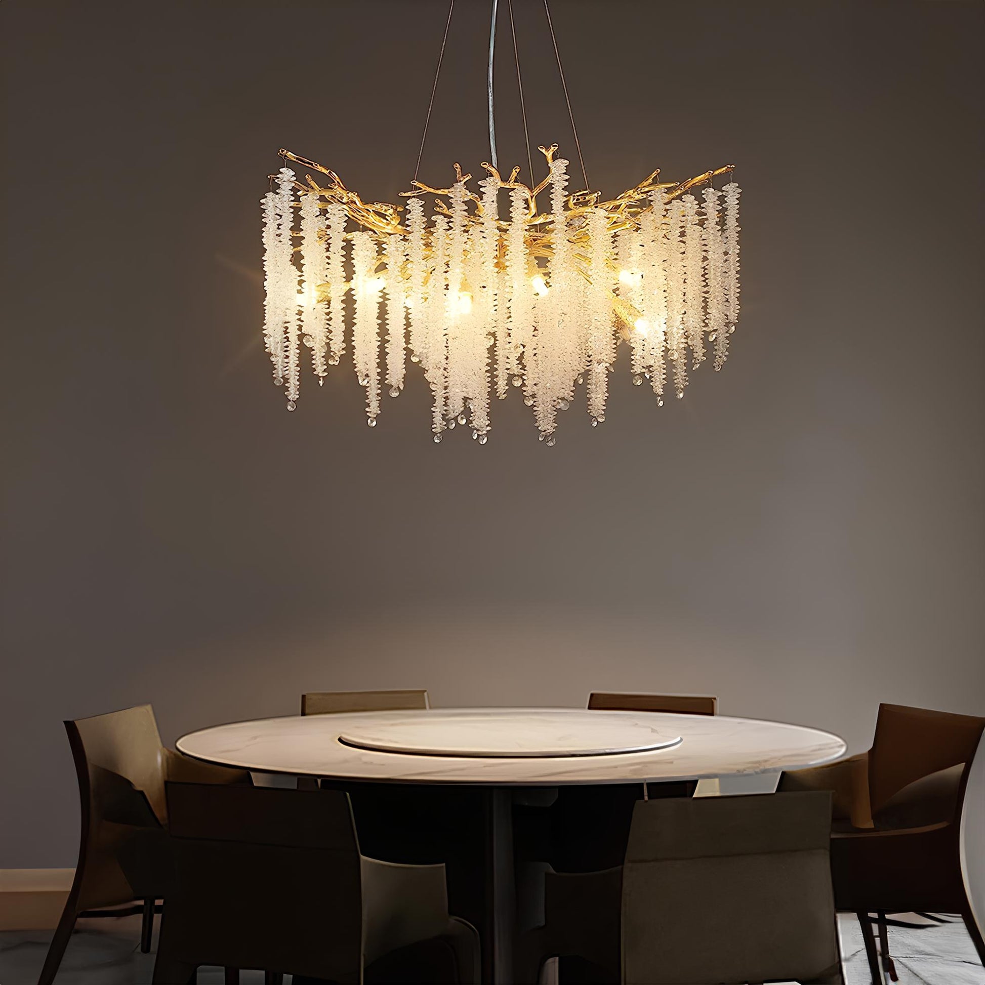 Crystal Chandelier Raindrop Hanging Pendant Lighting Fixture - Homevalley.co.uk
