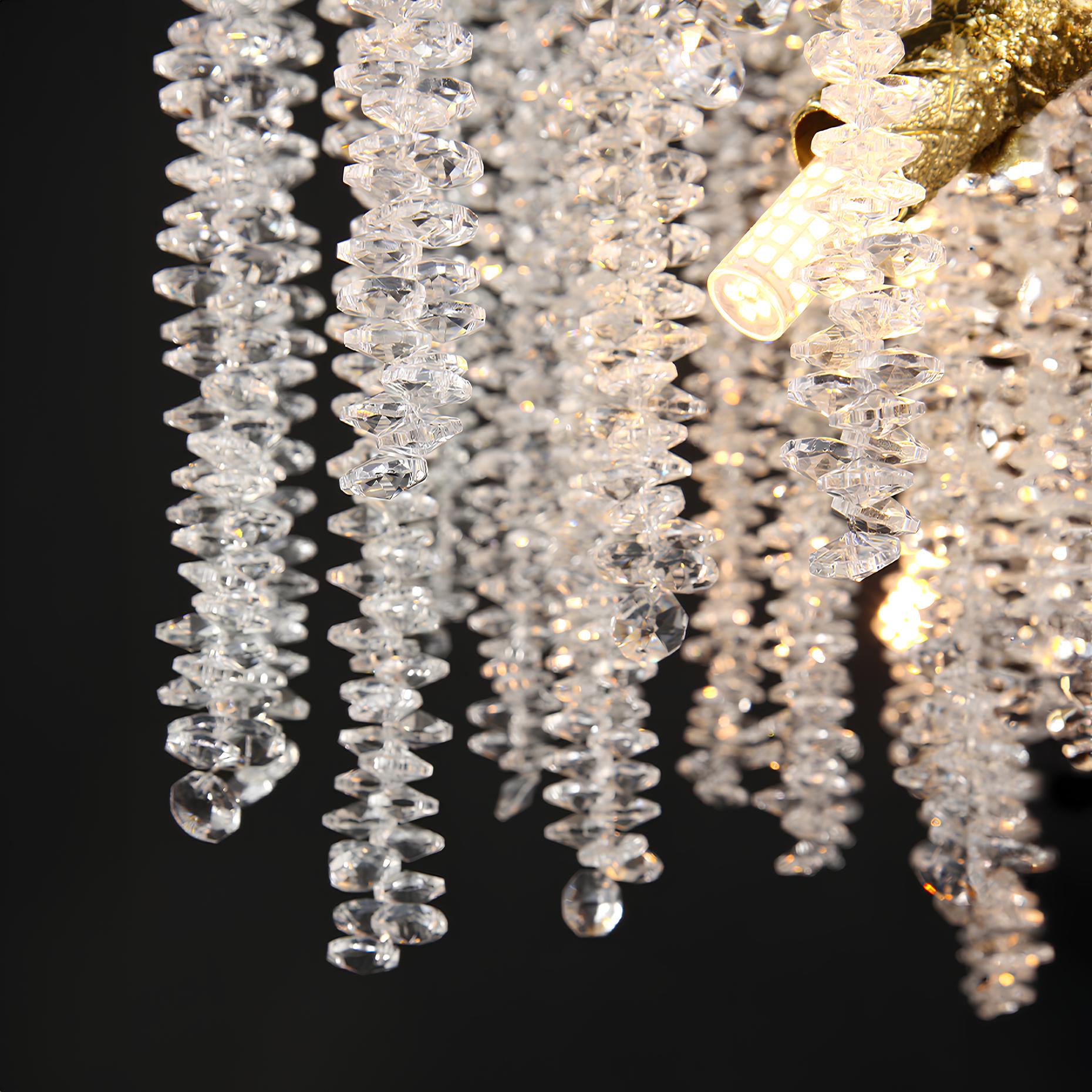 Crystal Chandelier Raindrop Hanging Pendant Lighting Fixture - Homevalley.co.uk