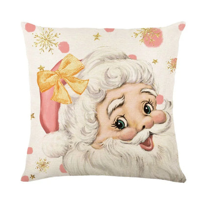 Linen Christmas Snowman Cushion Cover 45x45cm - Homevalley.co.uk