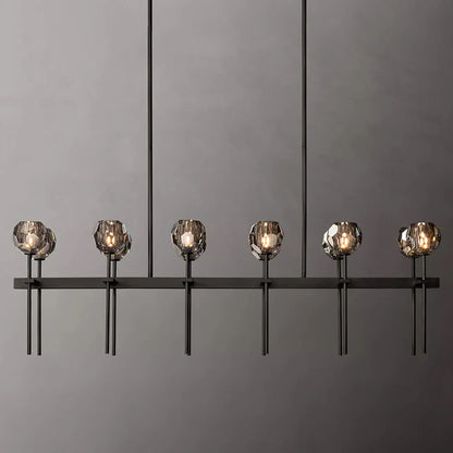 Smoky Grey Double Row Crystal Chandelier - Homevalley.co.uk
