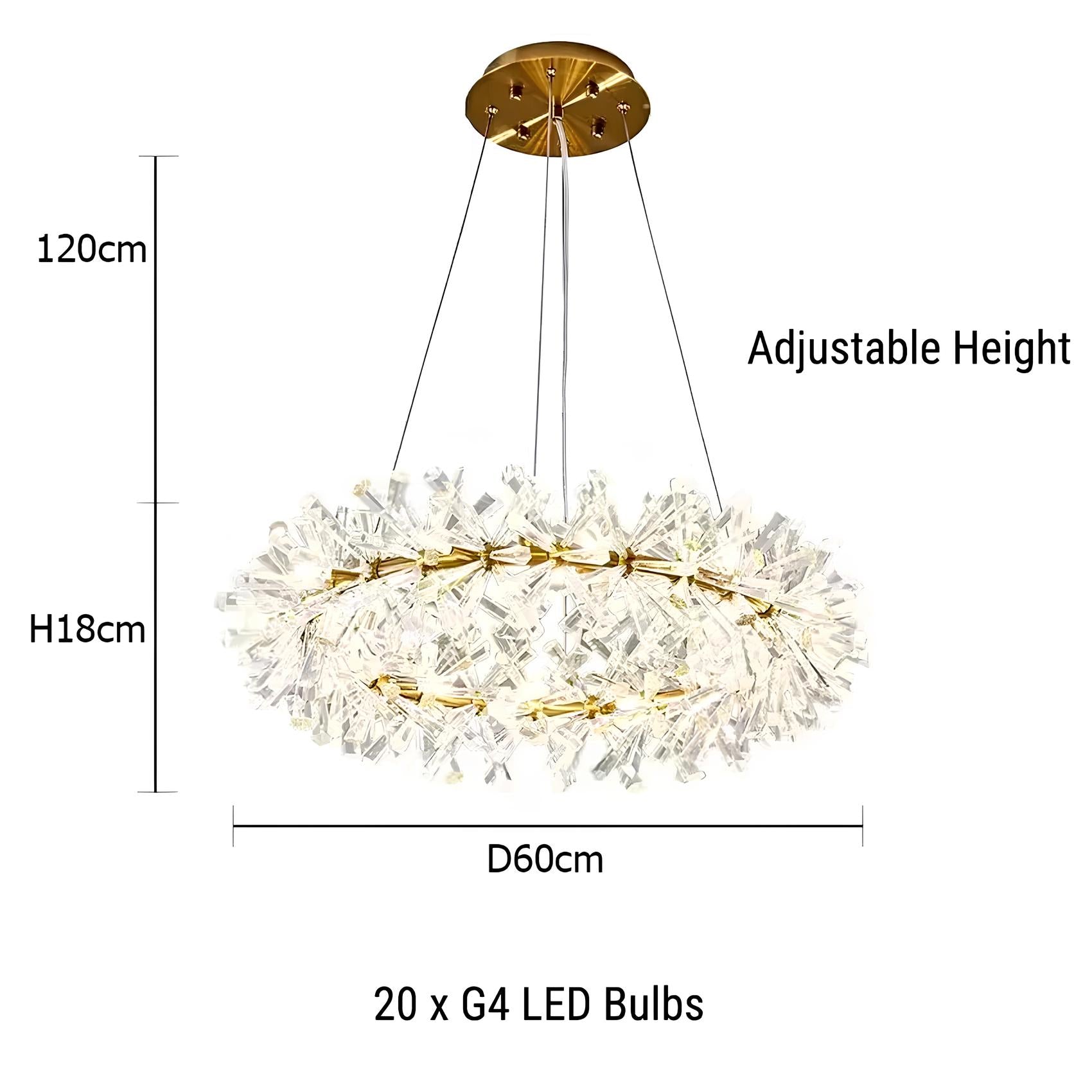 Nordic Round Crystal Chandelier - Homevalley.co.uk
