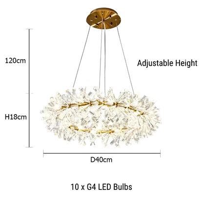 Nordic Round Crystal Chandelier - Homevalley.co.uk