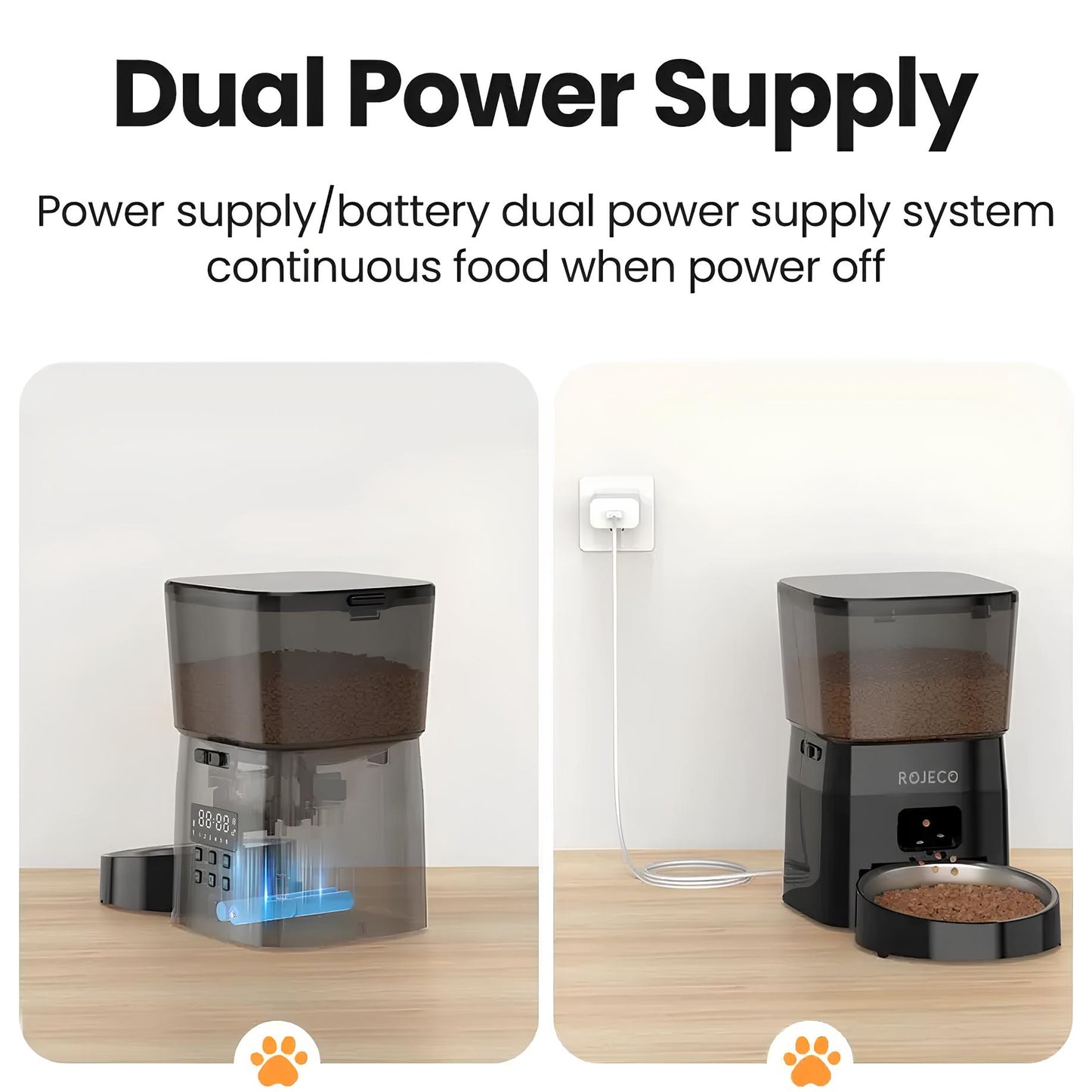 Automatic Cat Feeder, Food Dispenser, 2 Liter - Homevalley.co.uk