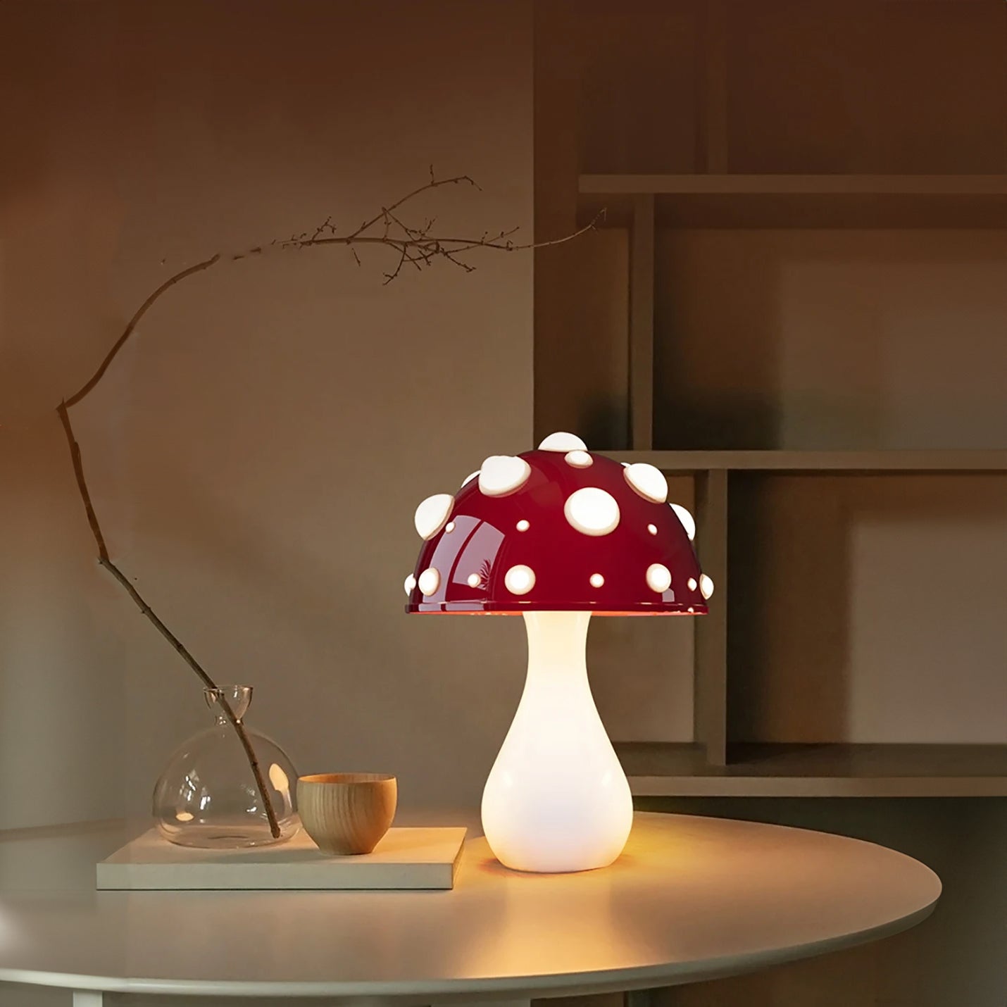 Mushroom Lamp with LED Tricolored Bulb - Homevalley.co.uk