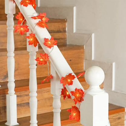 Maple Leaf String Lights – 10/20/30/40 LED | Battery Operated Waterproof Fall Garland for Halloween, Thanksgiving & Autumn Decor
