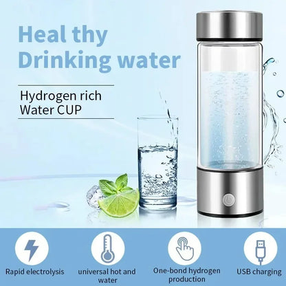 Portable Hydrogen-Rich Water Cup – Alkaline Ionizer Bottle & Antioxidant Hydrogen Water Generator with Titanium Filter
