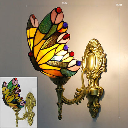 Tiffany Stained Glass Style Butterfly Wall Lamp - Homevalley.co.uk