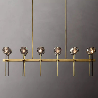 Smoky Grey Double Row Crystal Chandelier - Homevalley.co.uk