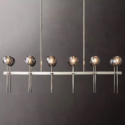 Smoky Grey Double Row Crystal Chandelier - Homevalley.co.uk