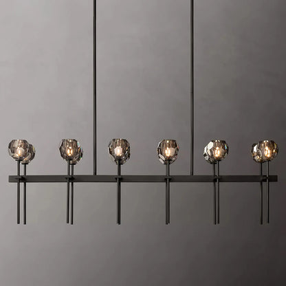 Smoky Grey Double Row Crystal Chandelier - Homevalley.co.uk