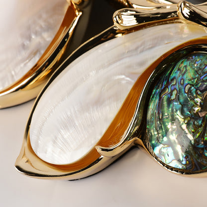 Luxury Handmade Abalone and Mother of Pearl Inlaid Round Wall Clock - Homevalley.co.uk