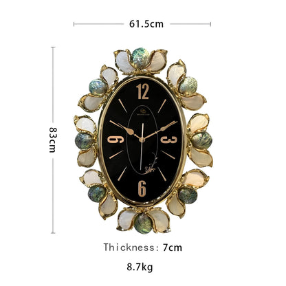 Luxury Handmade Abalone and Mother of Pearl Inlaid Round Wall Clock - Homevalley.co.uk