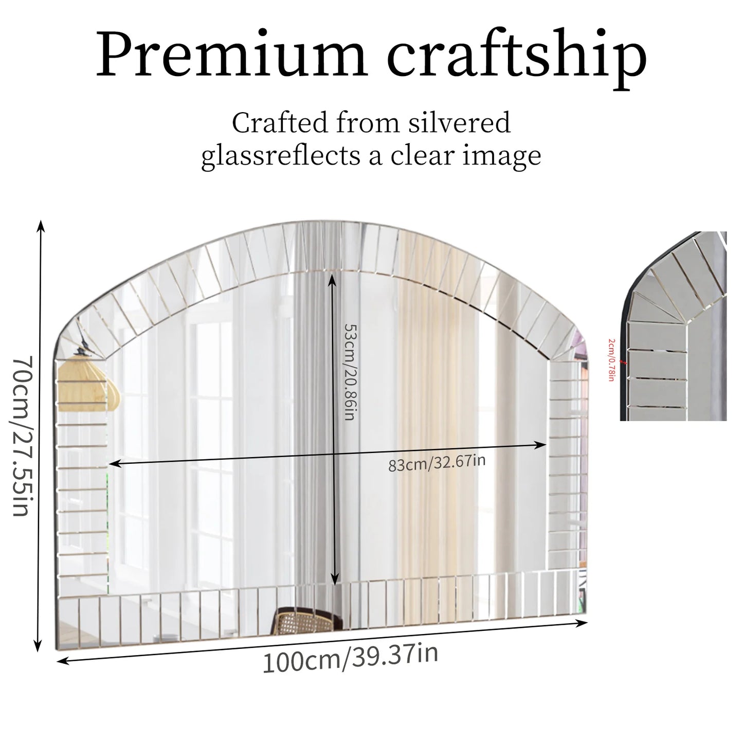 Extra Large Arched Wall Mirror