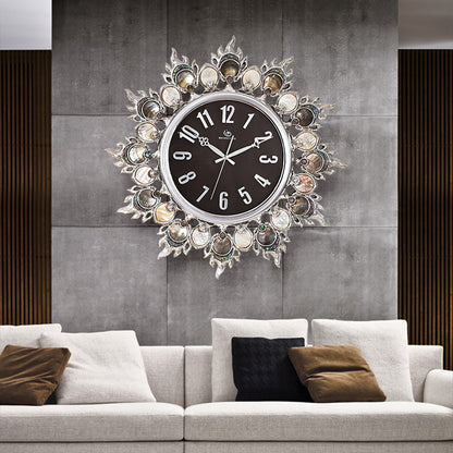 Luxury Handmade Abalone and Mother of Pearl Inlaid Round Wall Clock - Homevalley.co.uk