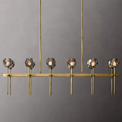 Smoky Grey Double Row Crystal Chandelier - Homevalley.co.uk
