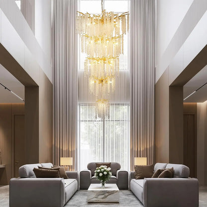 Crystal Chandelier Raindrop Hanging Pendant Lighting Fixture - Homevalley.co.uk