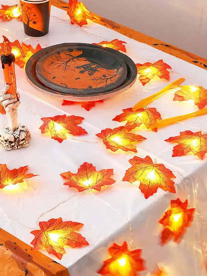 Maple Leaf String Lights – 10/20/30/40 LED | Battery Operated Waterproof Fall Garland for Halloween, Thanksgiving & Autumn Decor