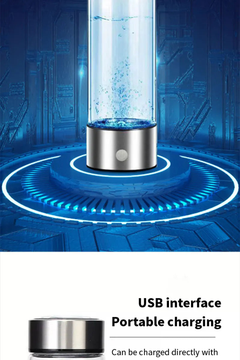 Portable Hydrogen-Rich Water Cup – Alkaline Ionizer Bottle & Antioxidant Hydrogen Water Generator with Titanium Filter