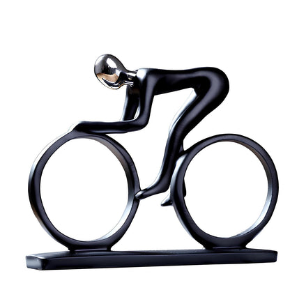 Abstract Resin Bicycle Rider Figurine Ornament - Homevalley.co.uk