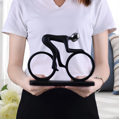 Abstract Resin Bicycle Rider Figurine Ornament - Homevalley.co.uk