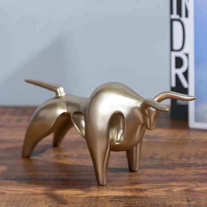Abstract Resin Bull Sculpture Figurine - Homevalley.co.uk
