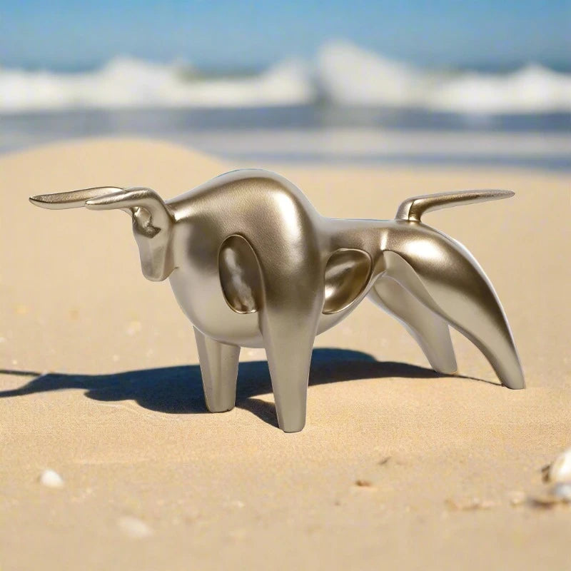 Abstract Resin Bull Sculpture Figurine - Homevalley.co.uk
