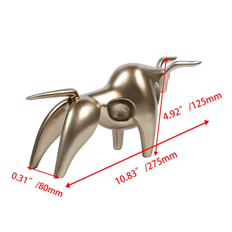 Abstract Resin Bull Sculpture Figurine - Homevalley.co.uk