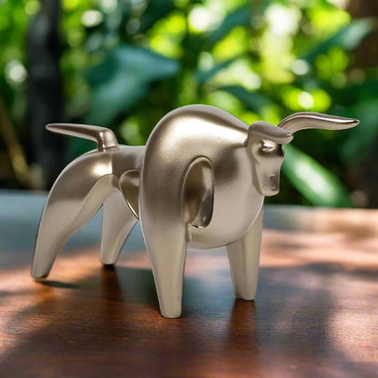 Abstract Resin Bull Sculpture Figurine - Homevalley.co.uk