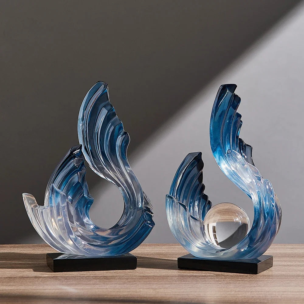 Abstract Transparent Resin Ornament - Homevalley.co.uk