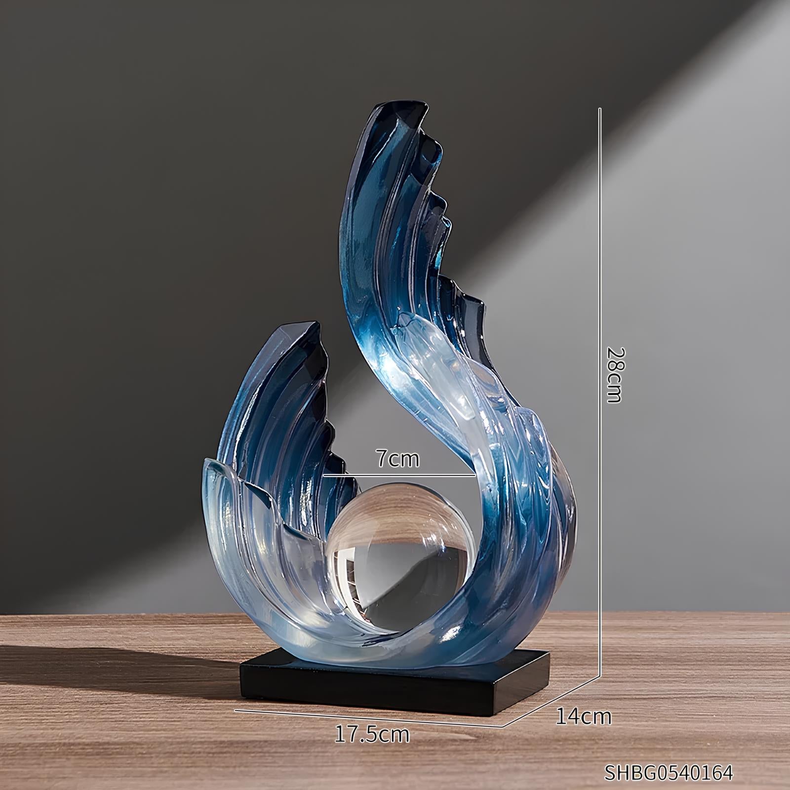 Abstract Transparent Resin Ornament - Homevalley.co.uk