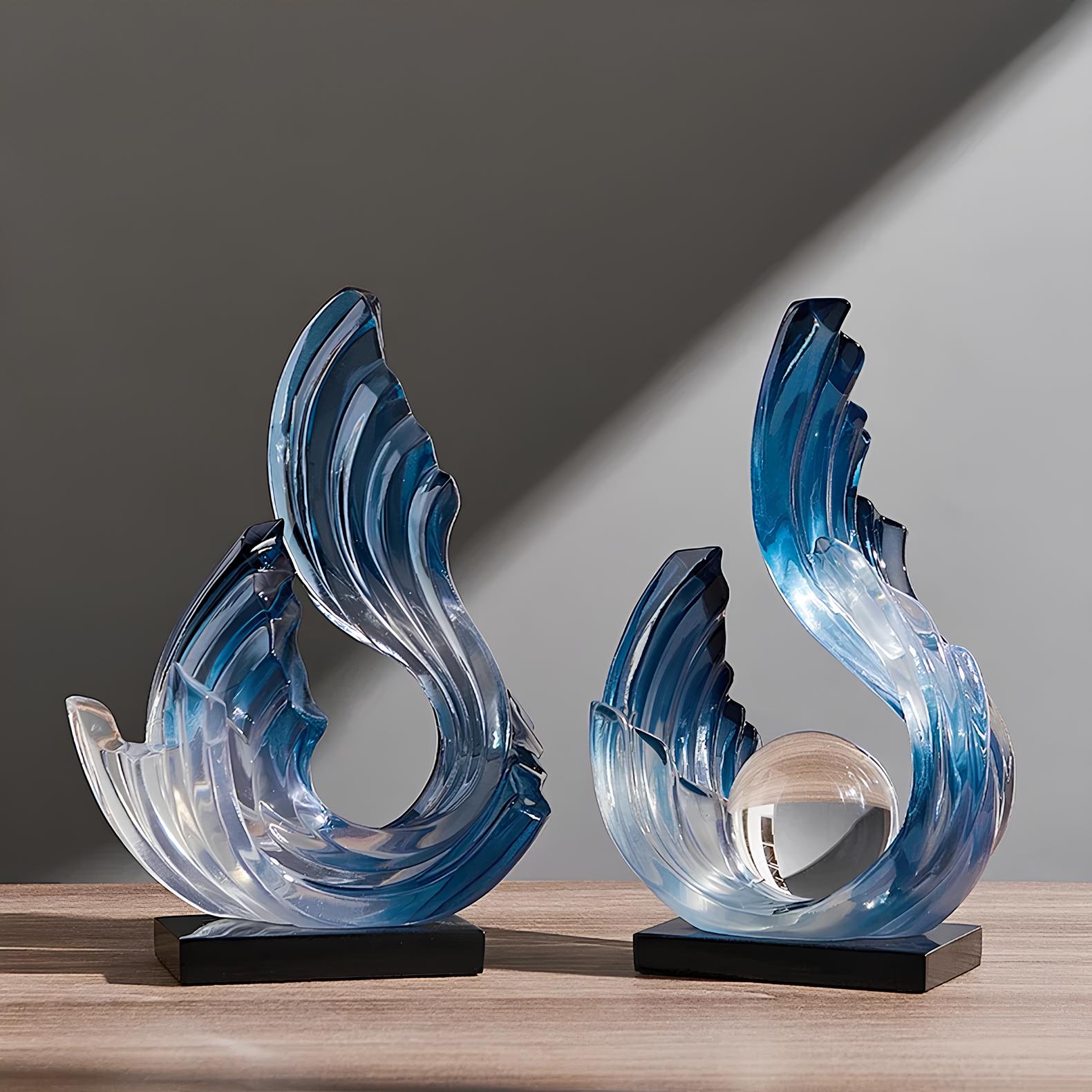 Abstract Transparent Resin Ornament - Homevalley.co.uk