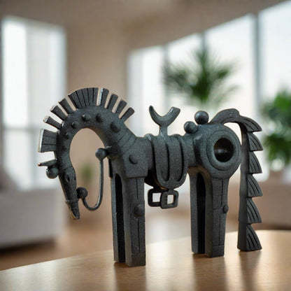 Abstract Trojan Horse Bronze Figurine - Homevalley.co.uk