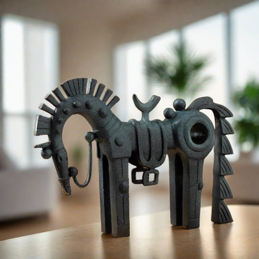 Abstract Trojan Horse Bronze Figurine - Homevalley.co.uk