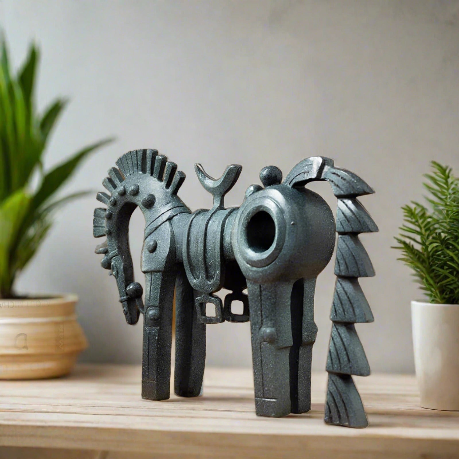 Abstract Trojan Horse Bronze Figurine - Homevalley.co.uk