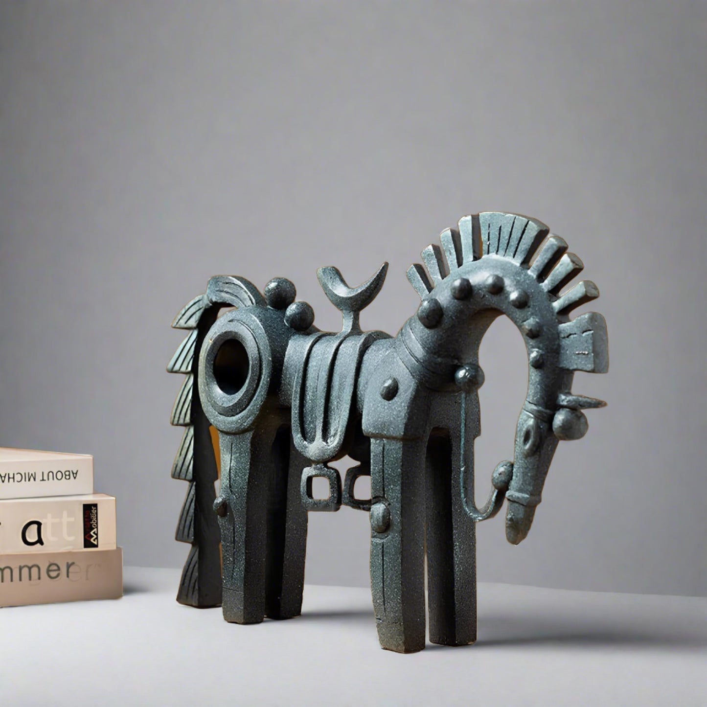 Abstract Trojan Horse Bronze Figurine - Homevalley.co.uk