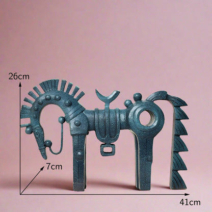 Abstract Trojan Horse Bronze Figurine - Homevalley.co.uk