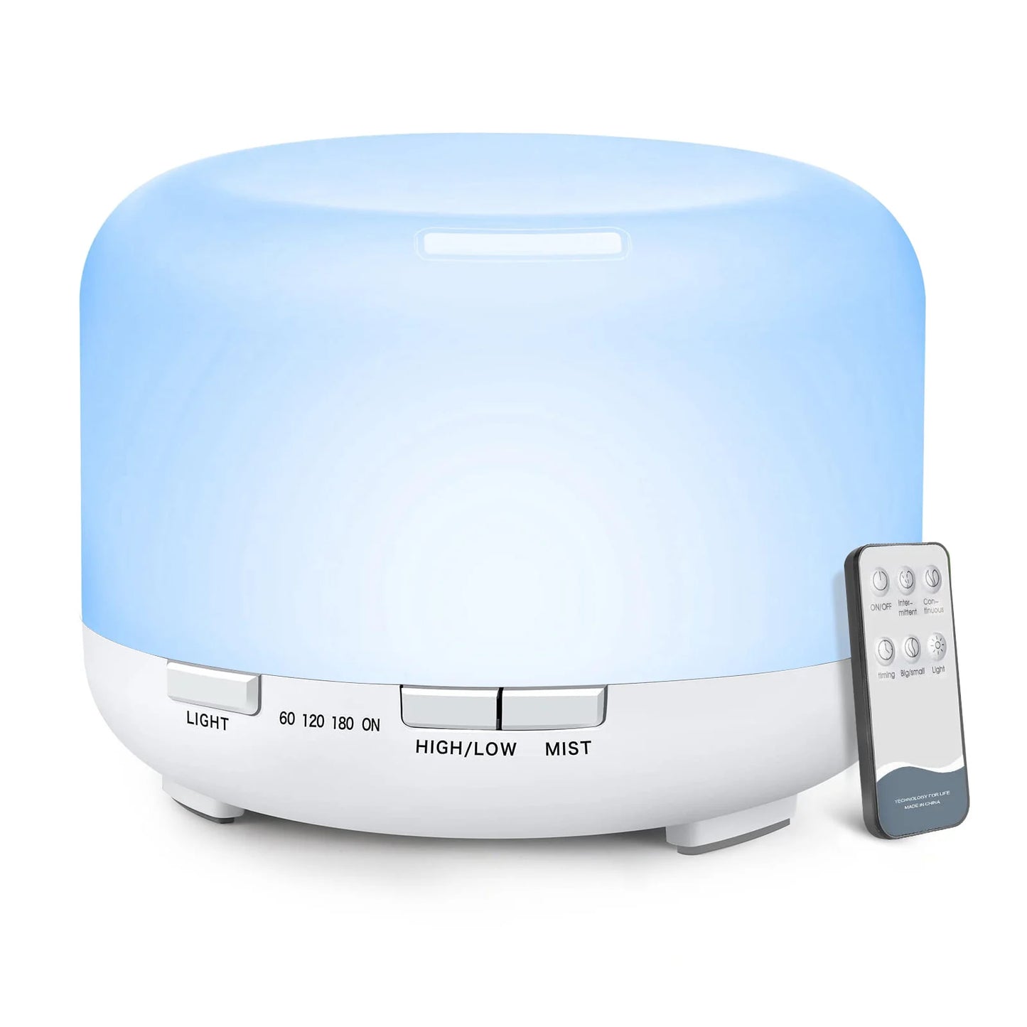 Aroma Diffuser Wood Grain Color, 5V 2A Essential Oil Aromatherapy Diffuser Humidifier with Remote Control 500ML - Homevalley.co.uk