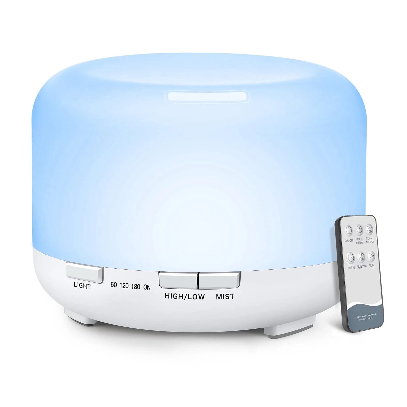 Aroma Diffuser Wood Grain Color, 5V 2A Essential Oil Aromatherapy Diffuser Humidifier with Remote Control 500ML - Homevalley.co.uk