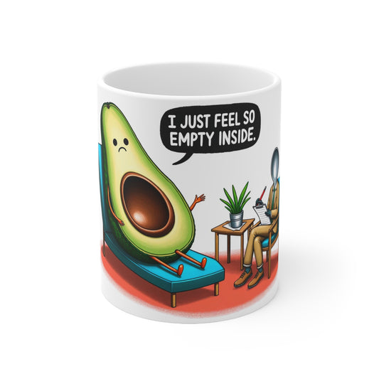 Avocado White Ceramic Coffee Mug, Funny Coffee Cup, Joke Tea Cup, Gift for Her, Gift for Him, Gift Idea,11oz - Homevalley.co.uk