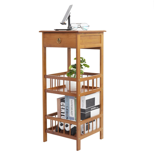 Bamboo 3-Tier Bedside Side End Table - Homevalley.co.uk