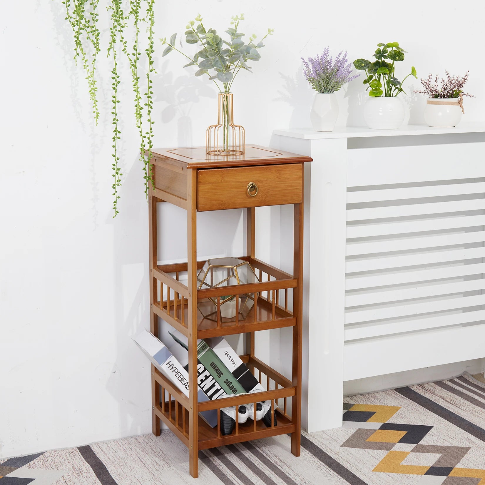 Bamboo 3-Tier Bedside Side End Table - Homevalley.co.uk